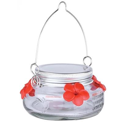 Short Mason Jar Hummingbird Feeder