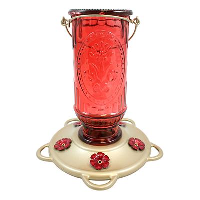 Vintage Red Hummingbird Feeder