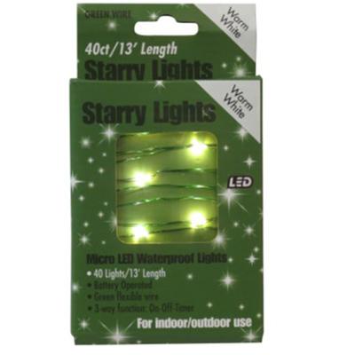 40 Count Battery Operated Warm White Starry Micro Lights