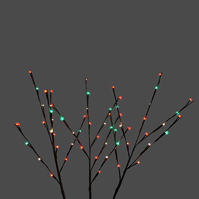 32" Red, Green, White LED Twig Branches S/3