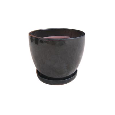 10" Black Ceramic Planter