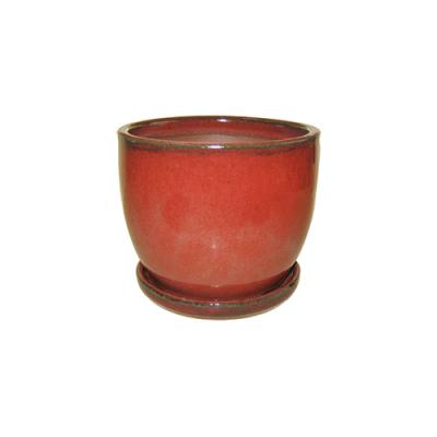 12" Red Ceramic Planter