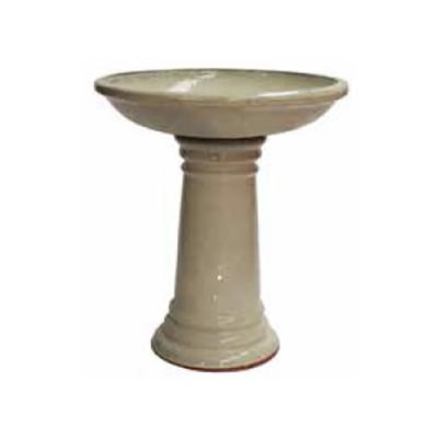 Glazed Birdbath Set - Classic Beige