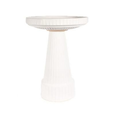 Glazed Birdbath Top - White