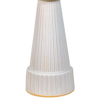 Glazed Birdbath Pedestal - White