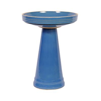 Glazed Birdbath Set - Bellflower