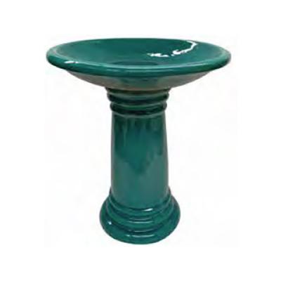 Glazed Birdbath Set - Crackle Turquoise