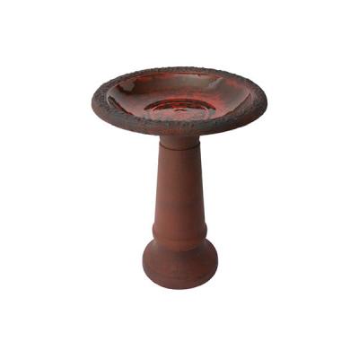 Red Resin Birdbath