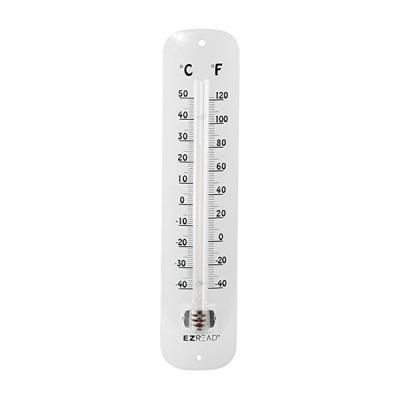 Metal 12in Thermometer White