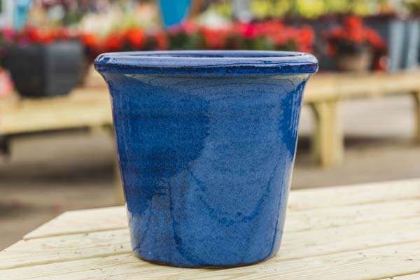 9" Blue Flared Pot