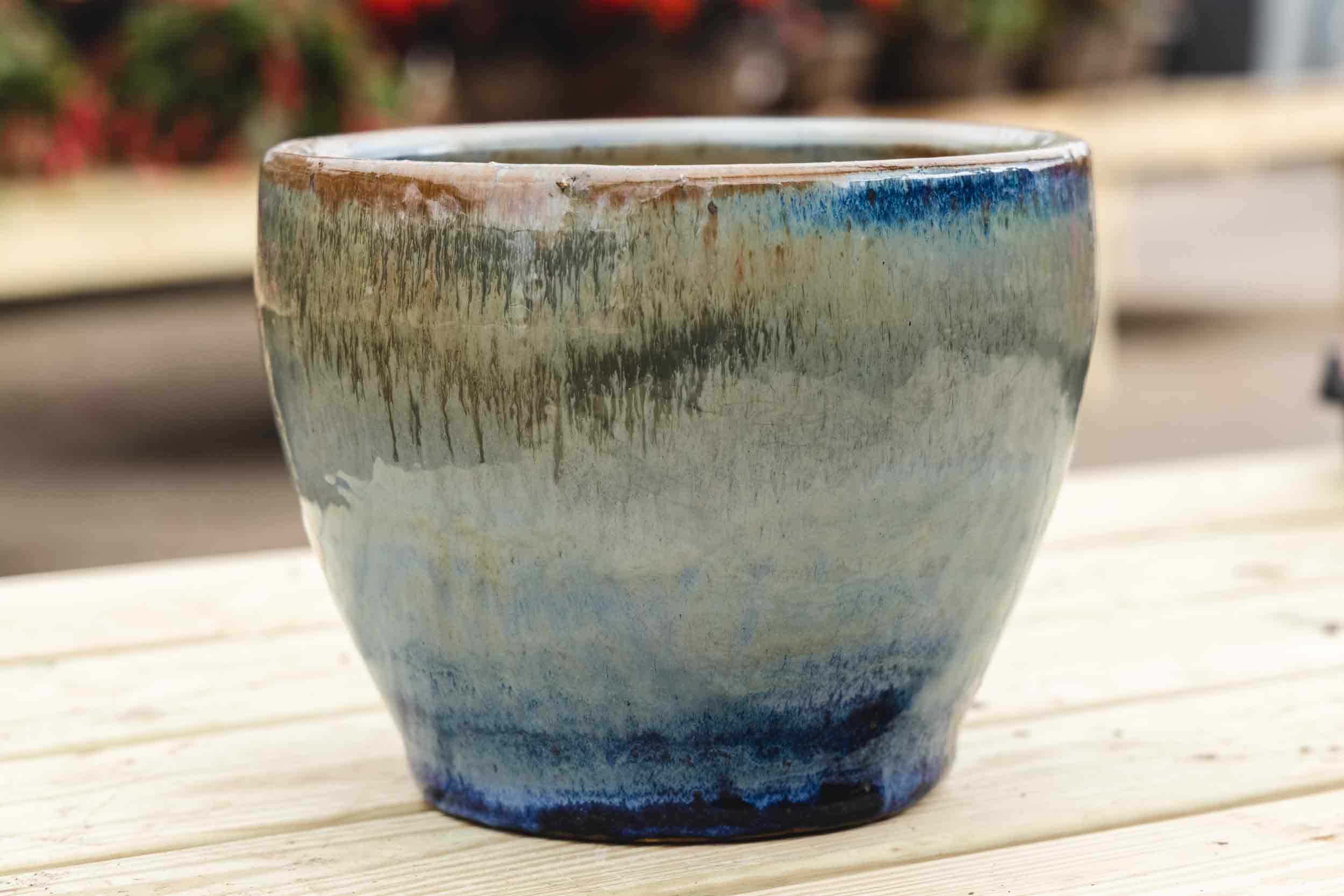 14" Blue/Grey Bell Pot
