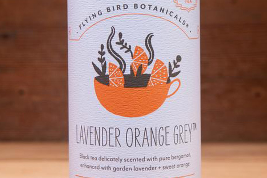 Lavender Orange Grey Tea Bags Tin
