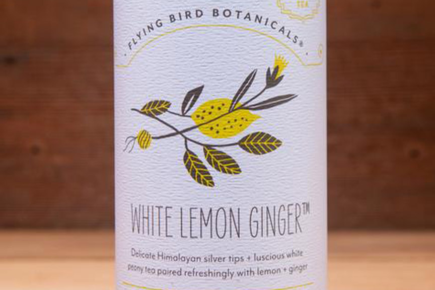 White Lemon Ginger Tea Bags Tin