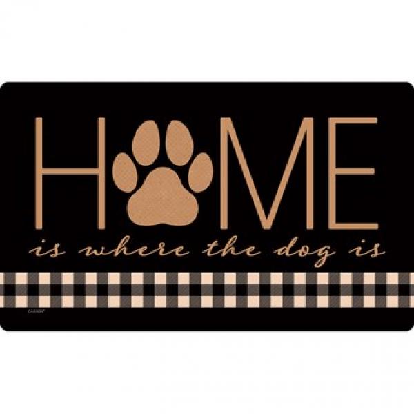 HOME IS WHERE THE DOG IS DOOR MAT