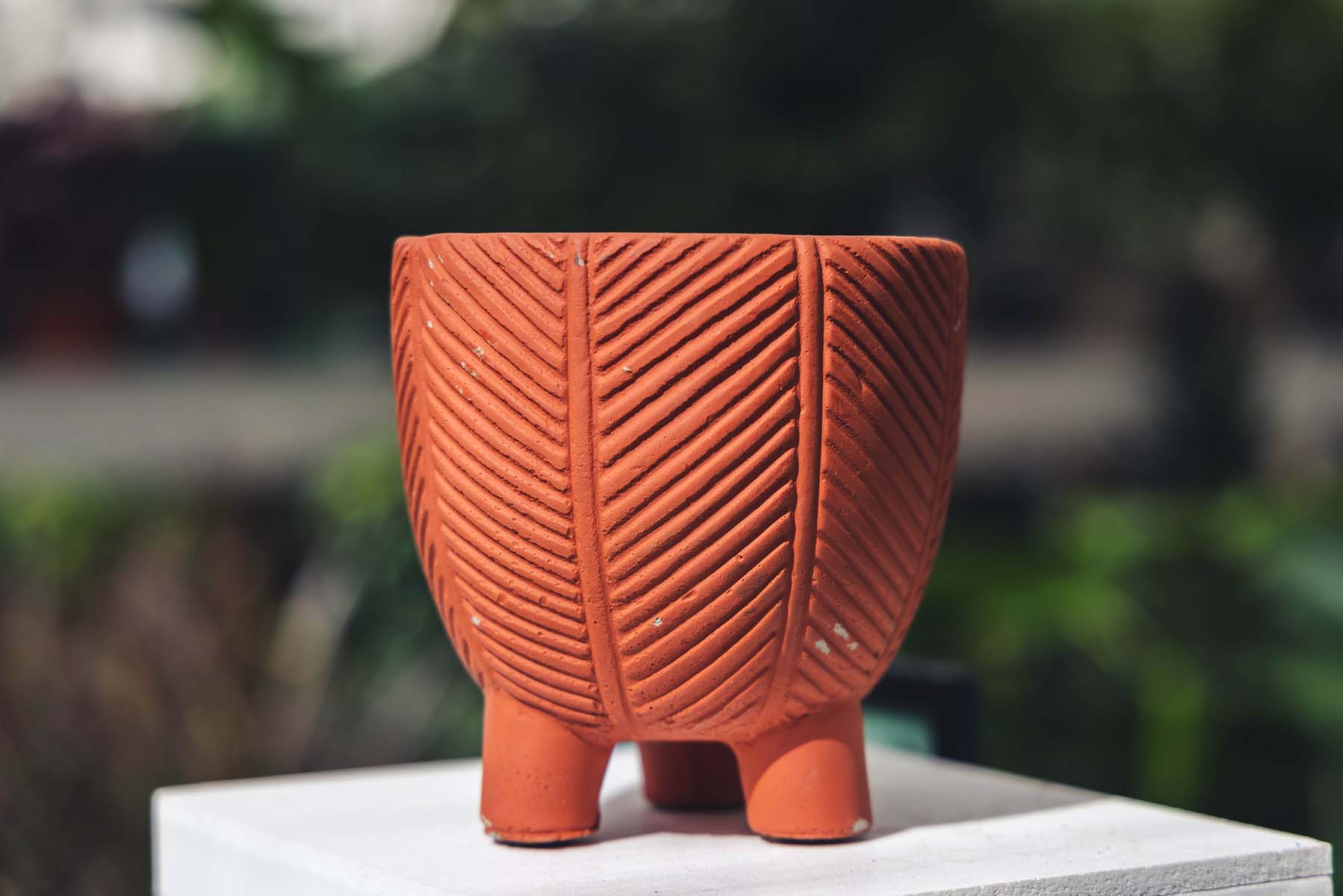 5" Terracotta Cache Pot with Feet
