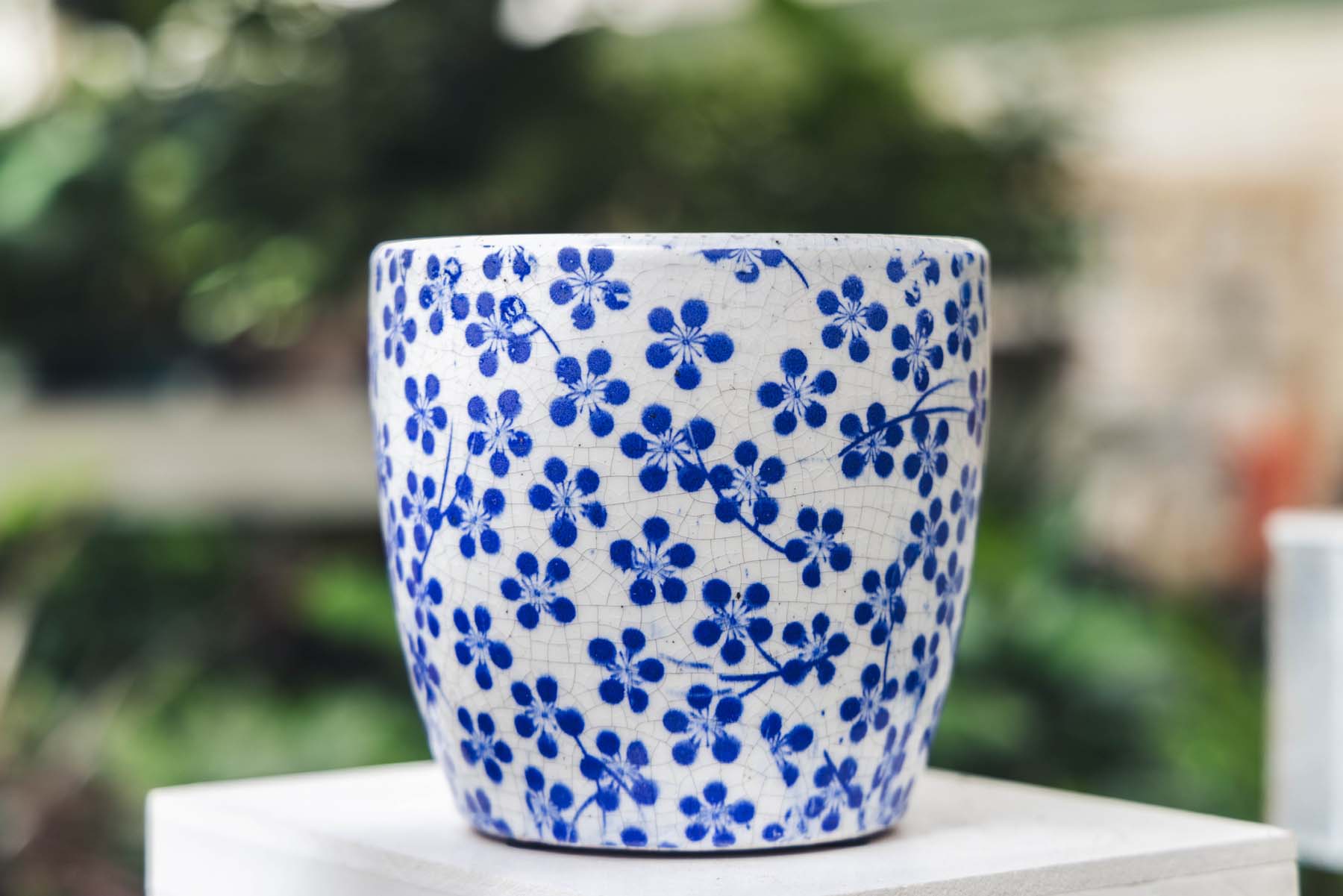 6" Blue Floral Cache Pot