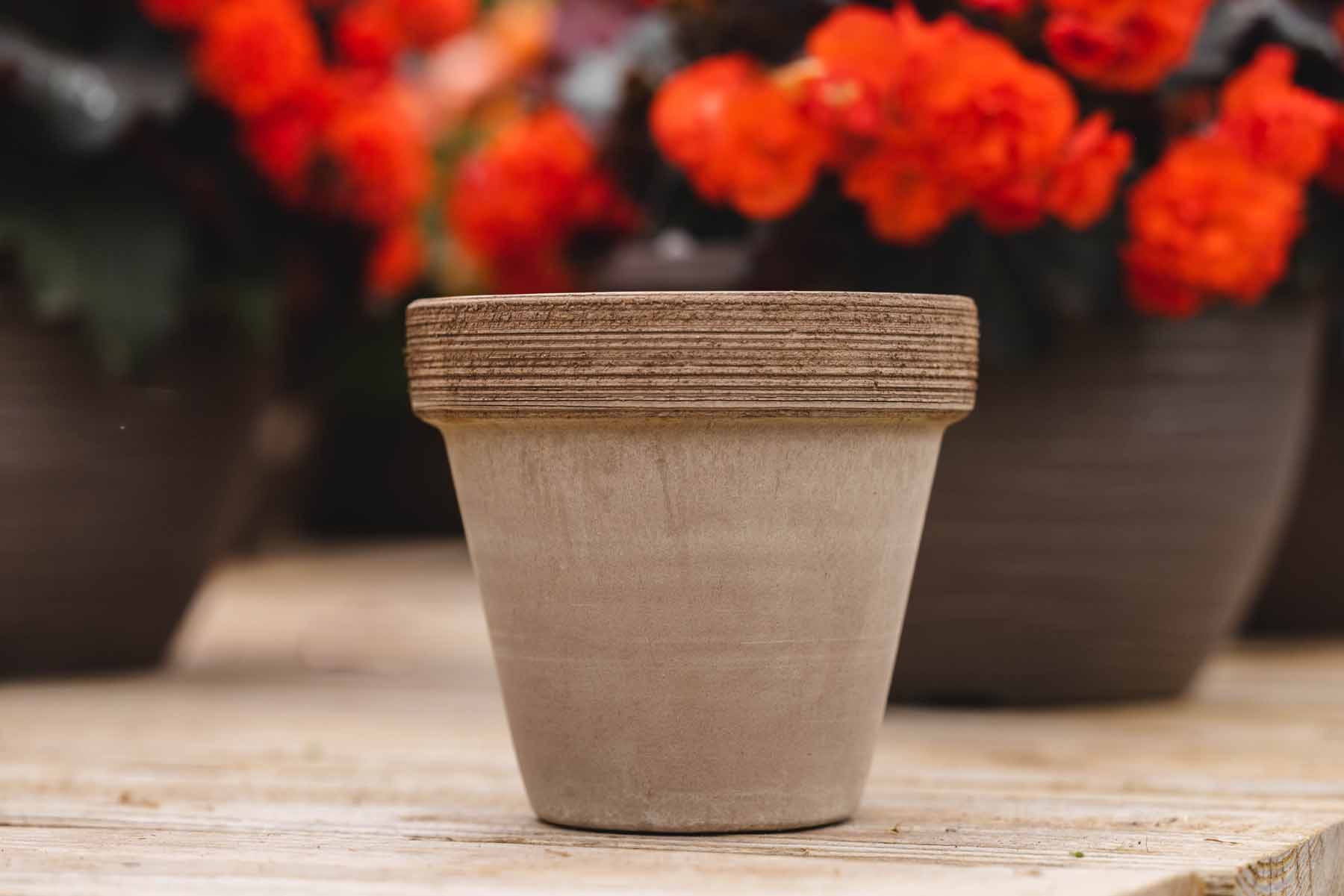 19cm Scratched Light Gray Pot