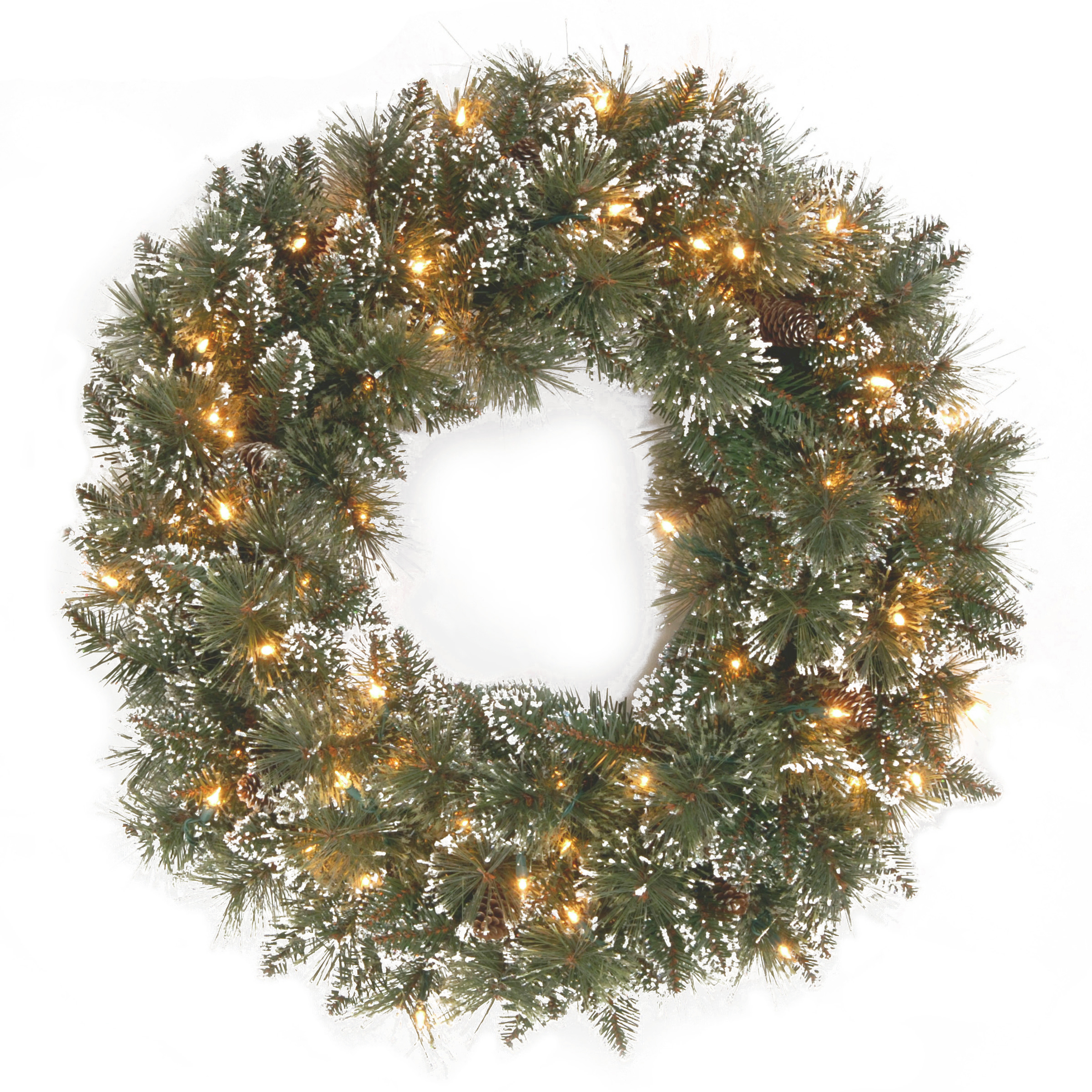 PREMIUM GLITTERY PINE WREATH 30"