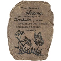 LIFE WAS A BLESSING MEMORY WAS A TREASURE GARDEN STONE