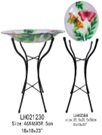 GLASS BIRDBATH WITH STAND