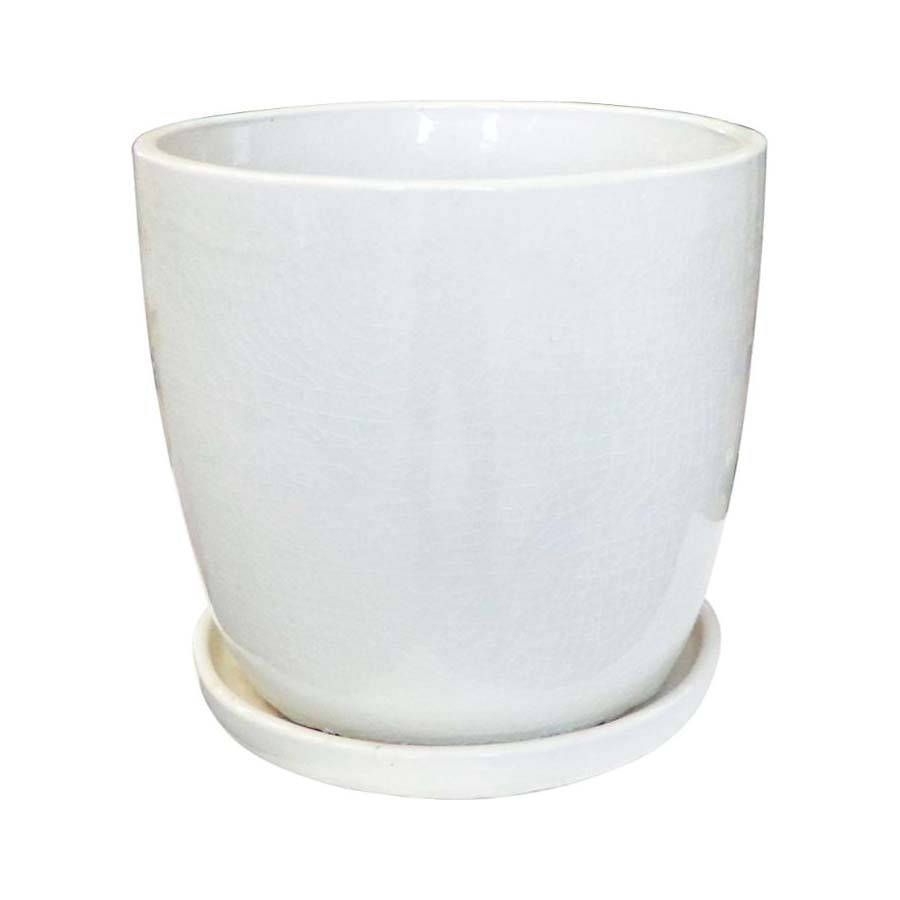 9" White Egg Pot