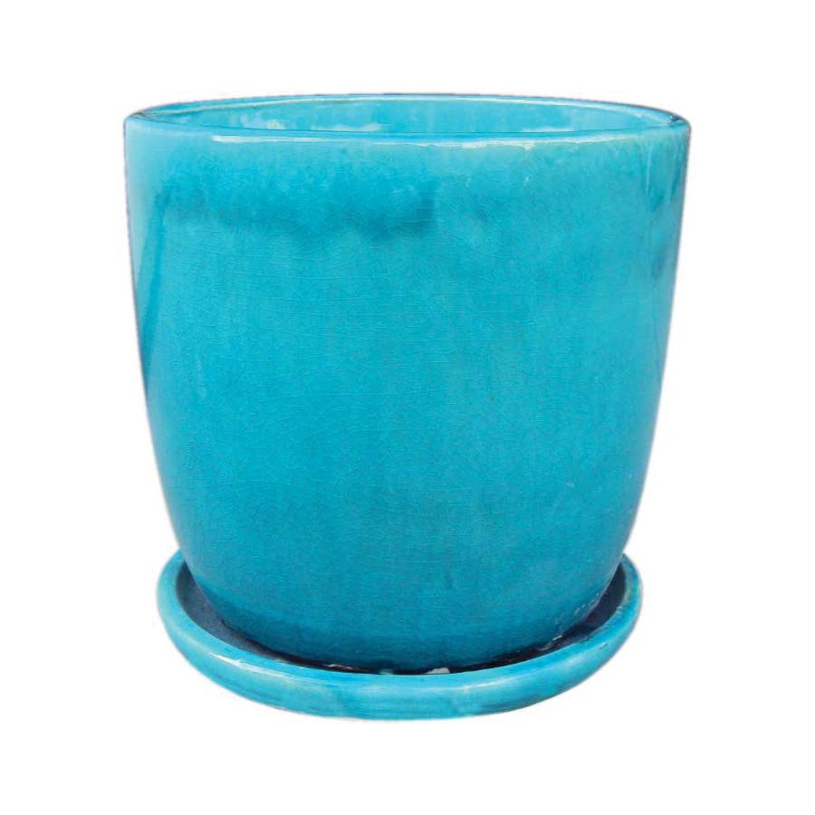 7" Blue Egg Pot