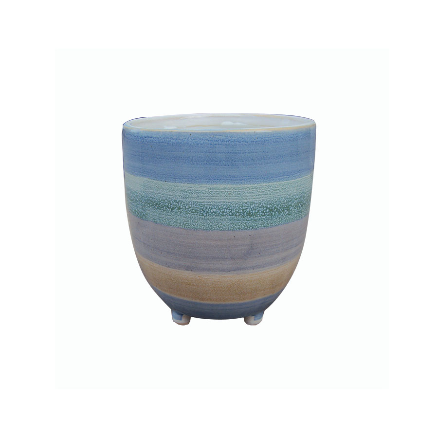 5" Striped Footed Planter