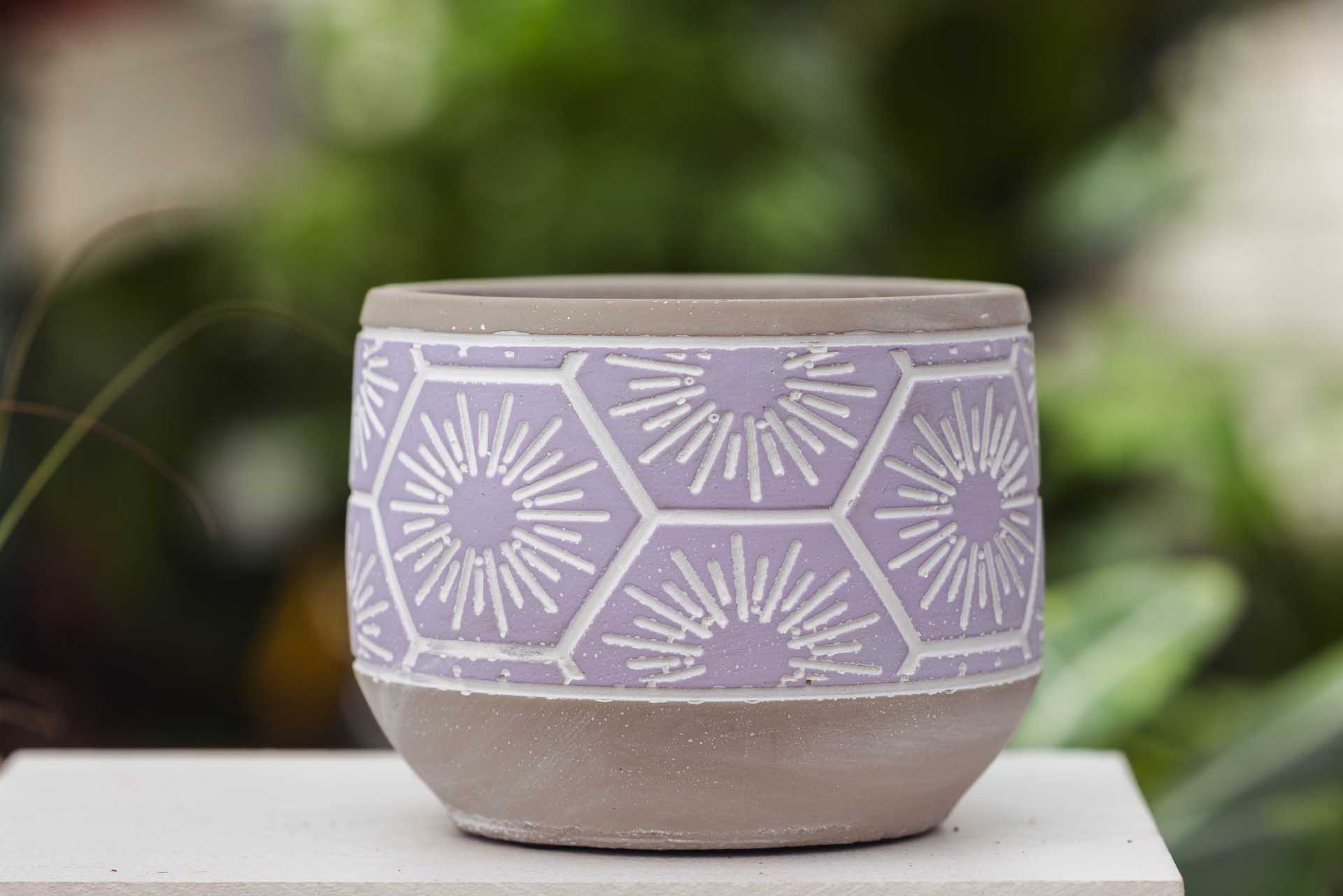 4.5" Purple Sunburst Planter