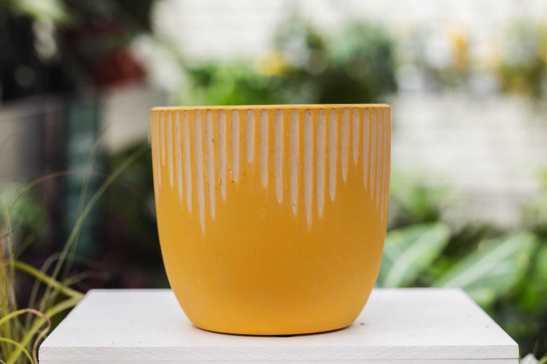 5" Yellow Cache Pot