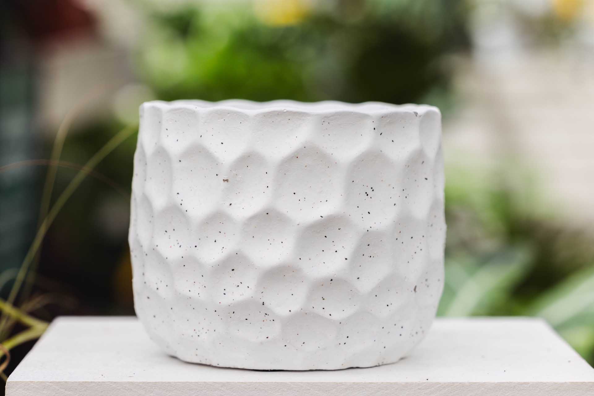 5" White Dimple Cache Pot