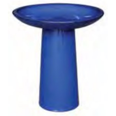 Contempo Ceramic Birdbath Set Cobalt