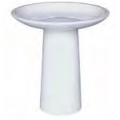 Contempo Ceramic Birdbath Set Pure White