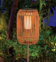 Wicker Cylinder Solar Garden Stake