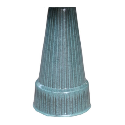 Glazed Birdbath Base Only Green