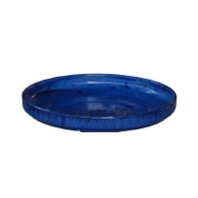 Glazed Birdbath Top Only Blue