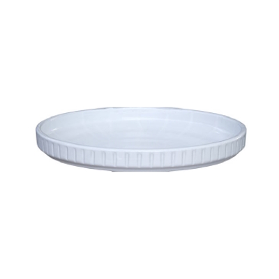 Glazed Birdbath Top Only White