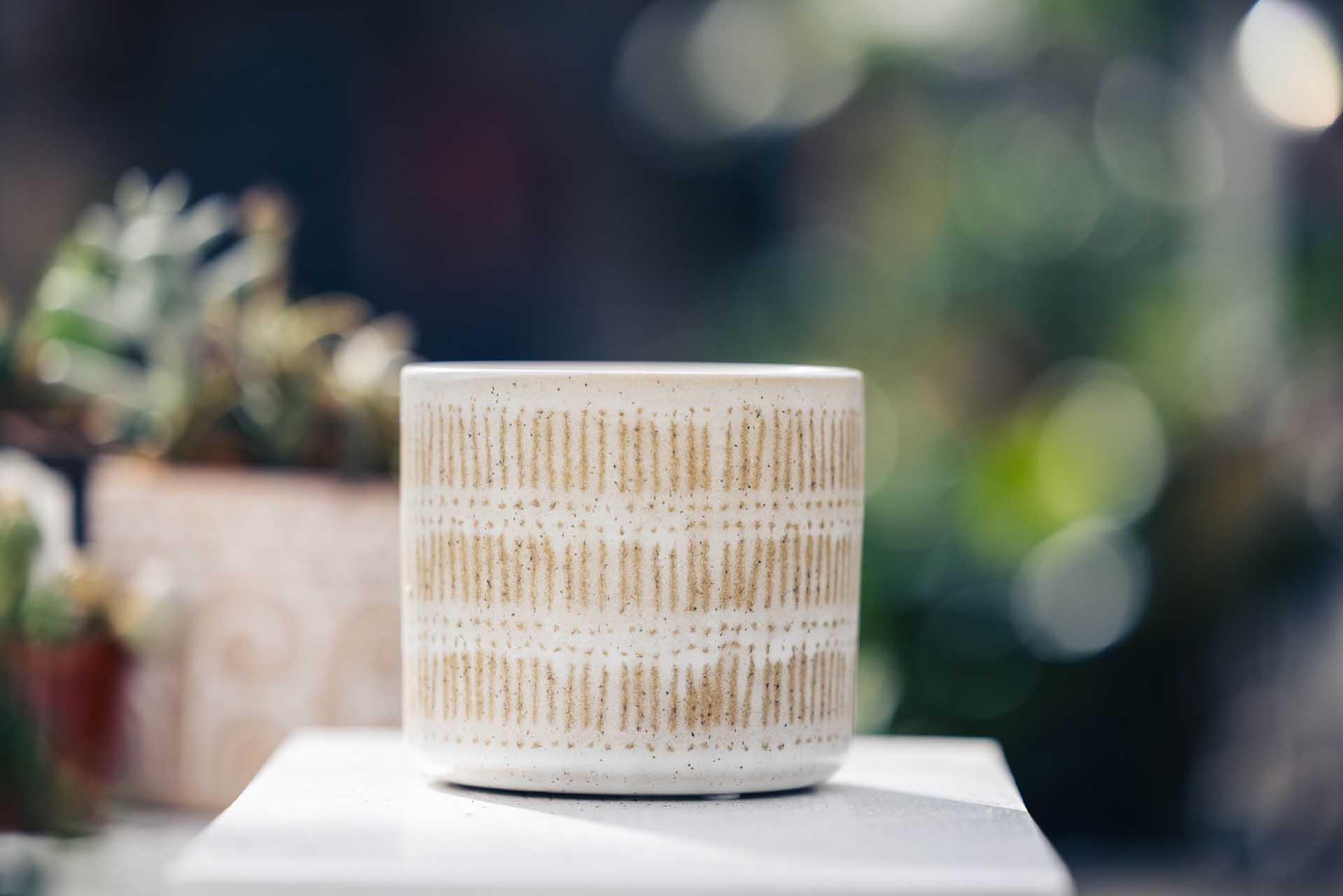 4" White Cameron Pot