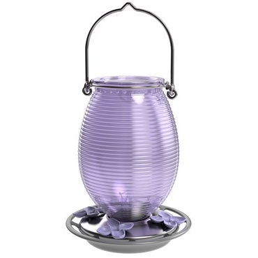 Lilac Dreams Antique Glass Hummingbird Feeder