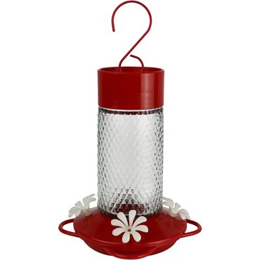 Charming Cherry Glass Hummingbird Feeder