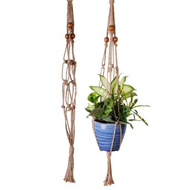 Beaded Jute Plant Hanger 36in