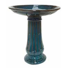 Glazed Birdbath Set - Small Athena Green