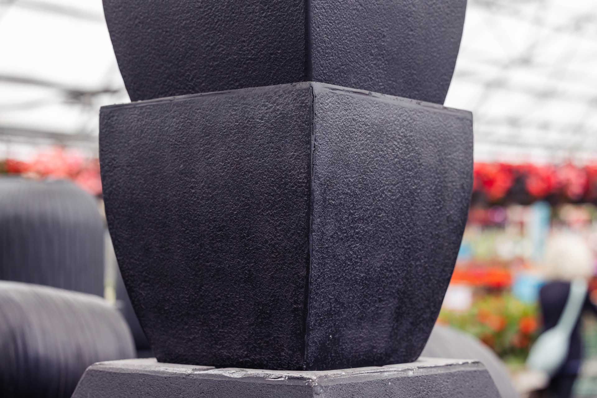 9.5" Black Rough Square Planter